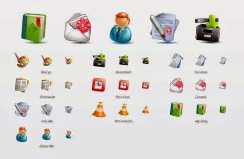 Cute Blogging Icon Set Cute Blogging Icon Set