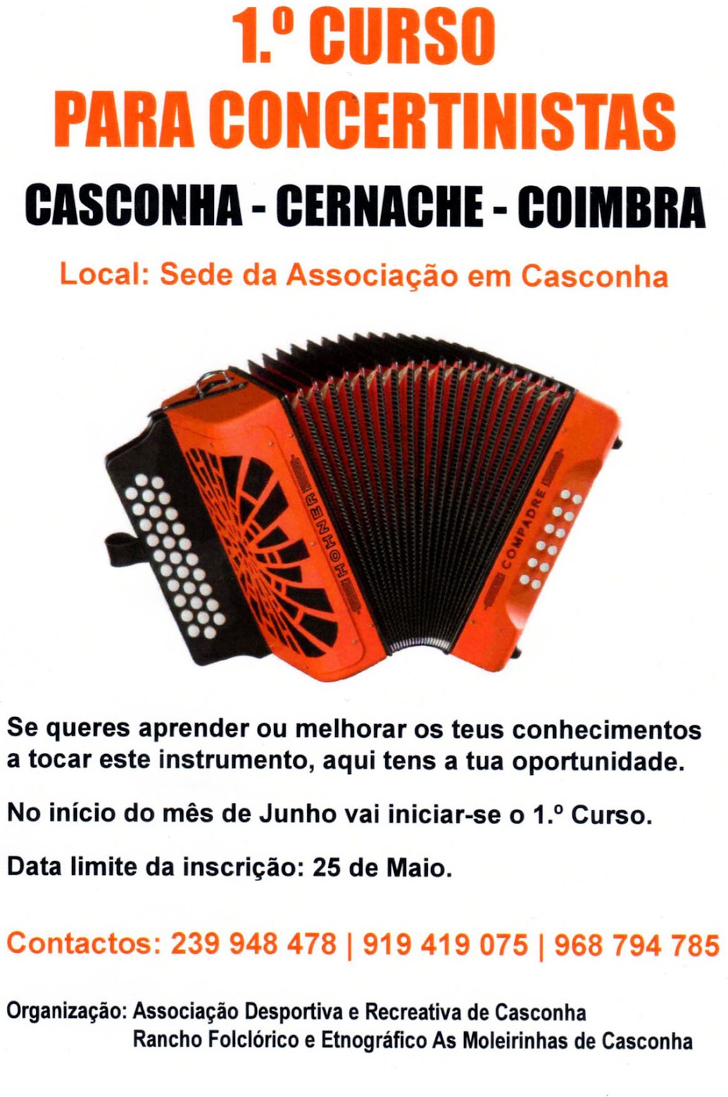 POR CERNACHE 1º CURSO DE CONCERTINAS EM CERNACHE