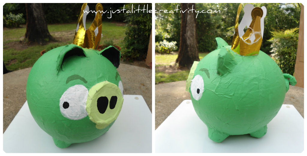 Paper Mache Angry Birds Pig {Tutorial}
