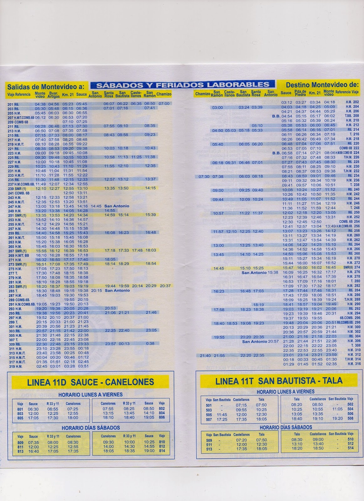 HORARIOS DEL TRANSPORTE METROPOLITANO: HORARIOS DE INVIERNO 2014