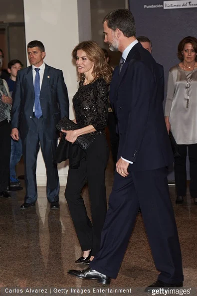 King Felipe VI of Spain and Queen Letizia of Spain attend a Tribute Concert for Terrorism Victims at the National Auditorium 