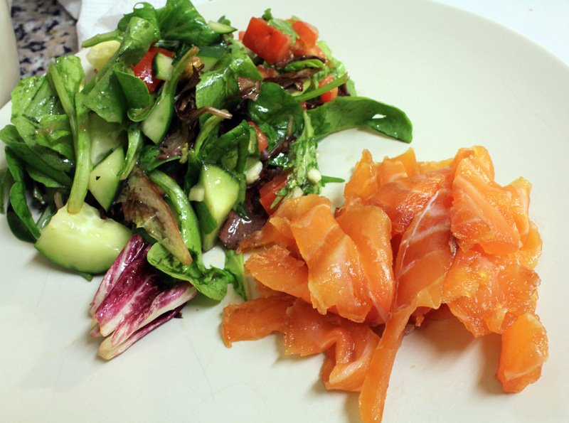 The Happy Glut Gravlax (Cured Salmon) With Delicious Side Salad
