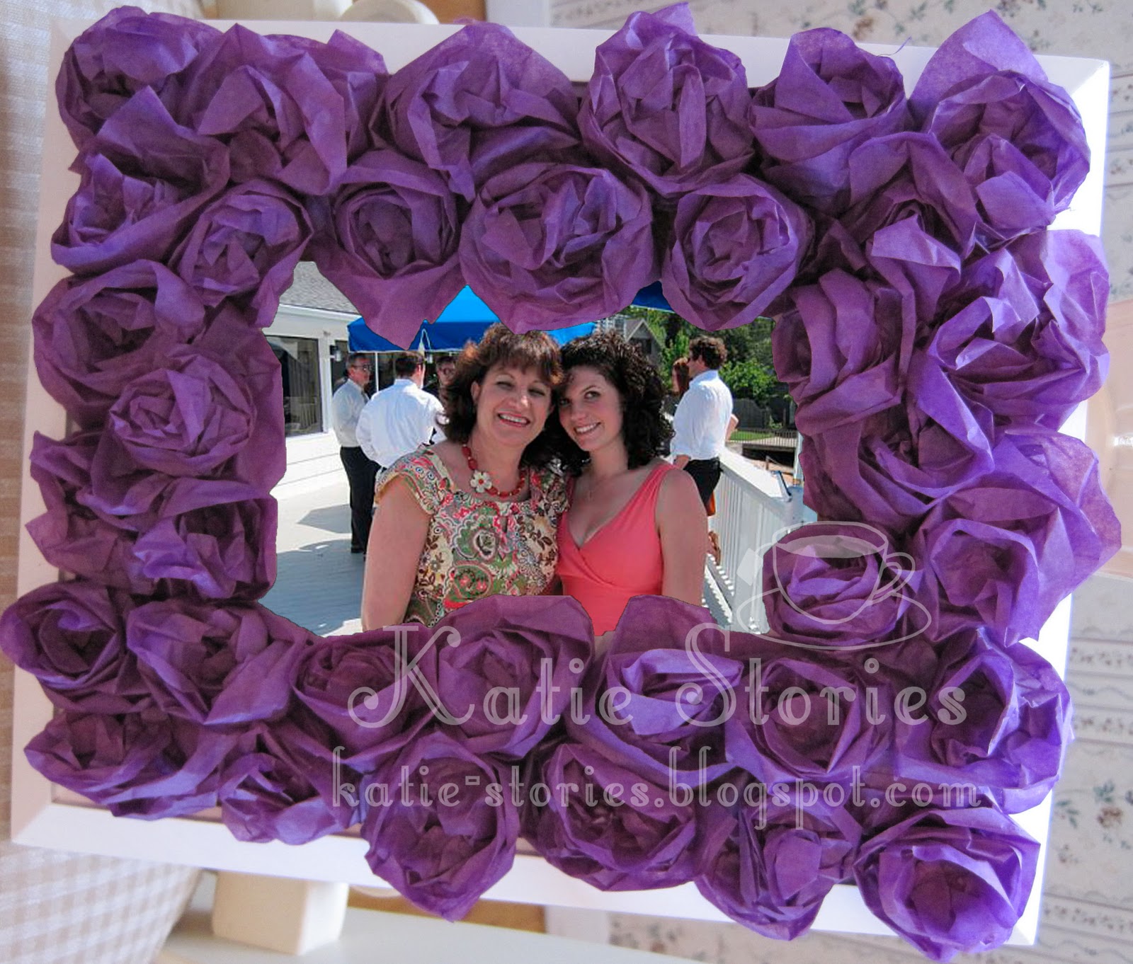 Katie Stories {Scrapbook + Crafting Blog} Tissue Paper Rose Picture Frame