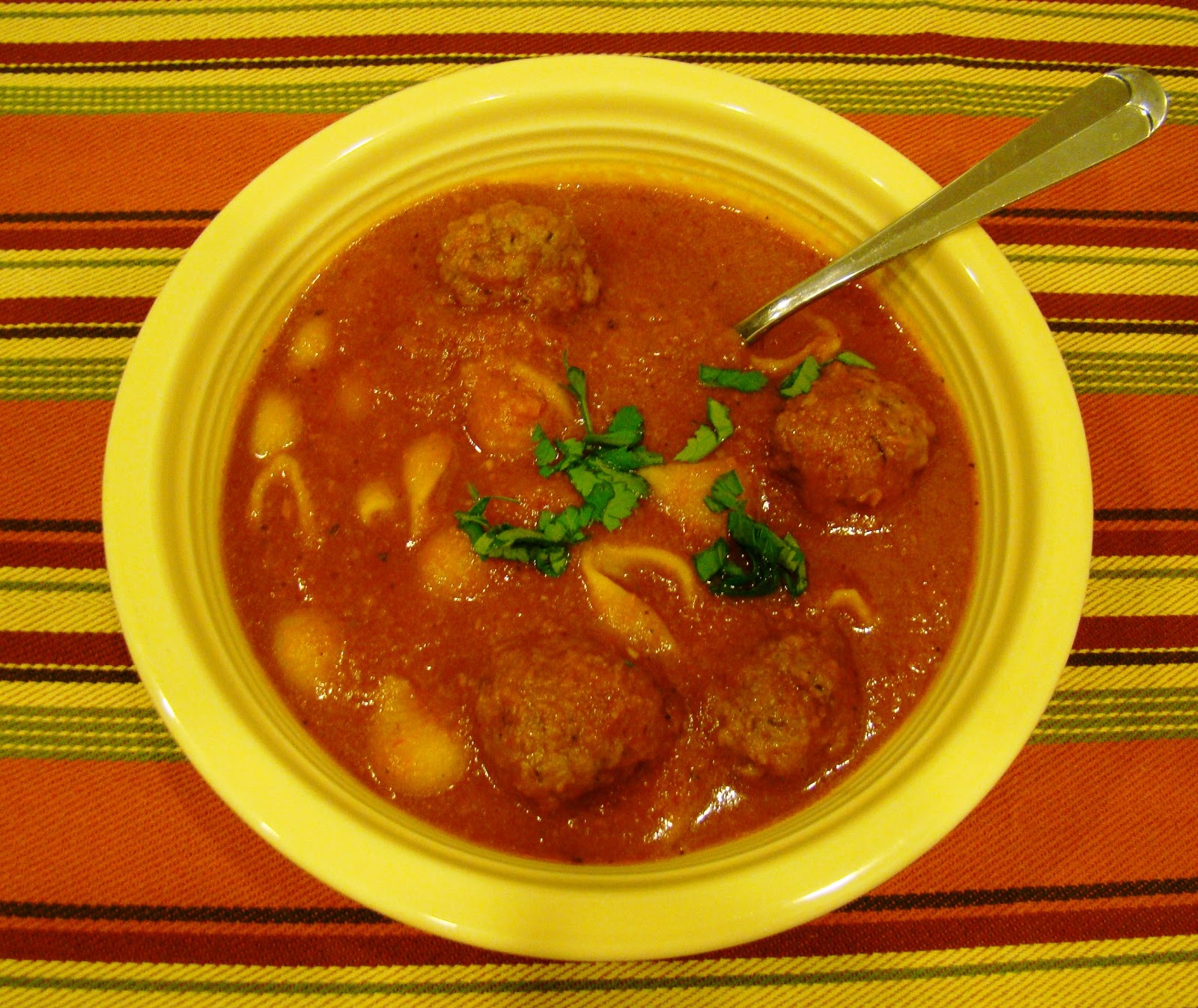 Soup Spice Everything Nice Tomato and Meatball Soup with Shells
