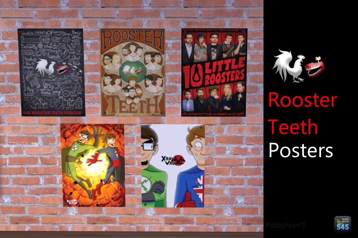 My Sims 4 Blog: 5 Rooster Teeth Posters by poppyheart.