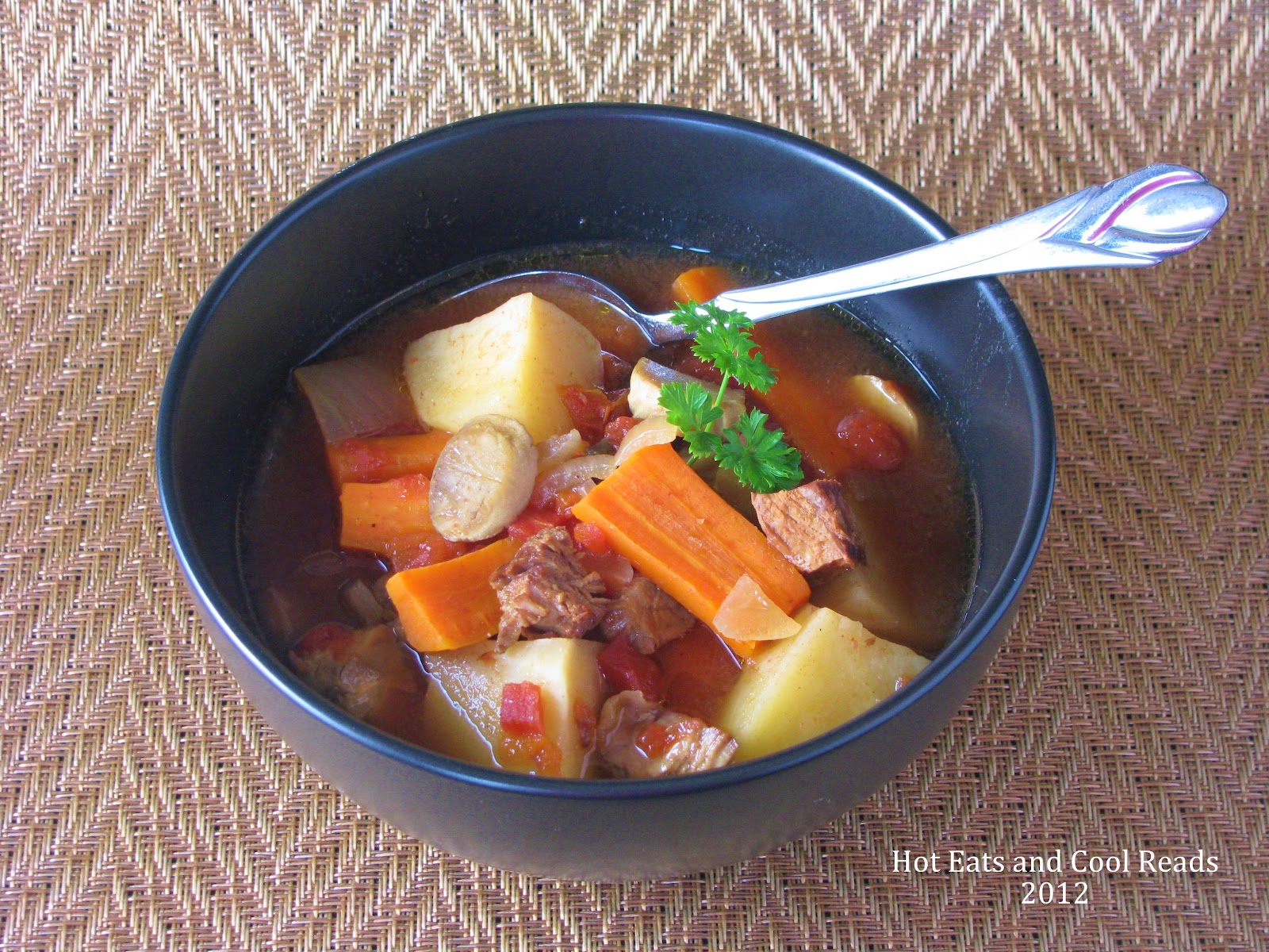 Hot Eats and Cool Reads Slow Cooker Beef and Tomato Vegetable Soup Recipe