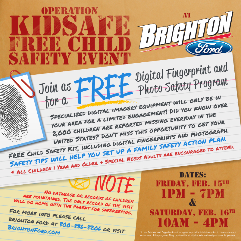 Brighton Ford Operation KidSafe Free Child Safety Event