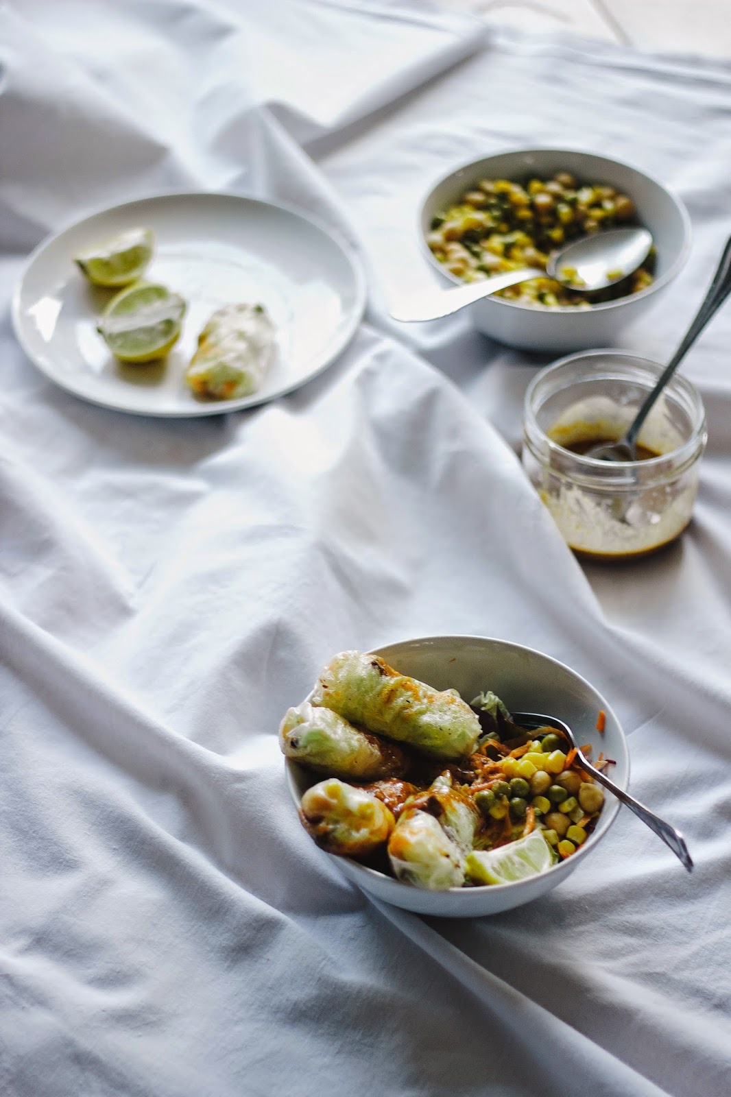 petelinskov Vegan spring rolls & almond butter dipping sauce