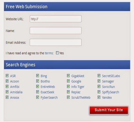Daftar Blog Ke Banyak Search Engine Free Web Submission