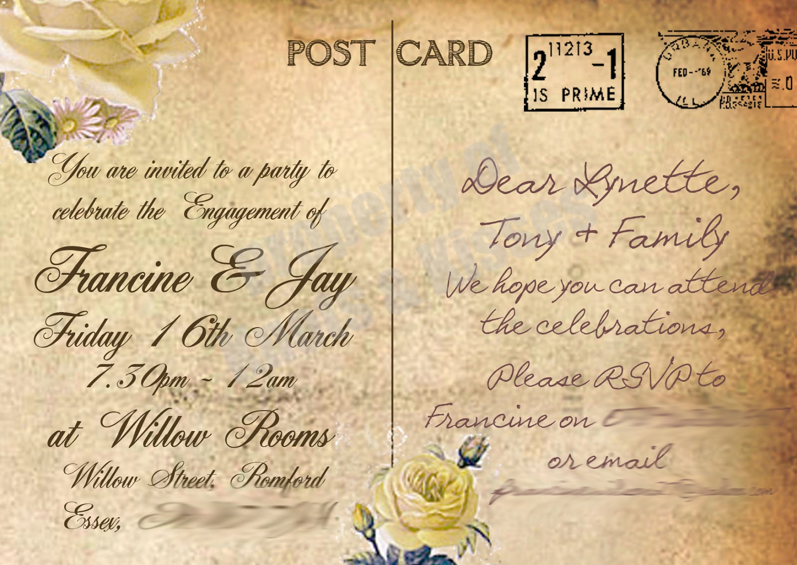 invitation postcard template