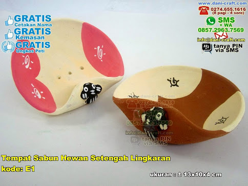Tempat Sabun Hewan Setengah Lingkaran Gerabah
