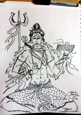 Lord Shiva- illustration | Ashish Sawant's Art Studio