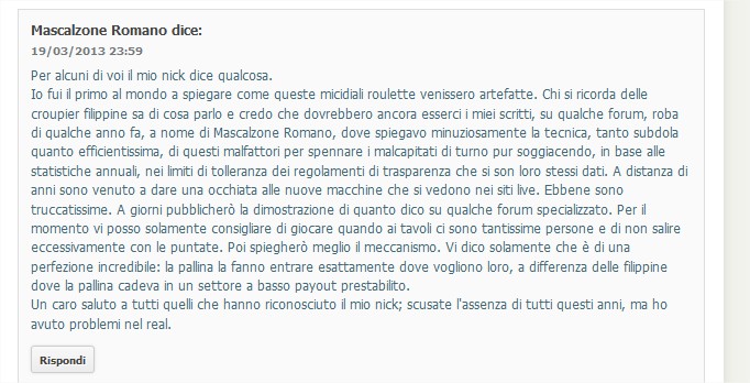 Roulette online sono truccate