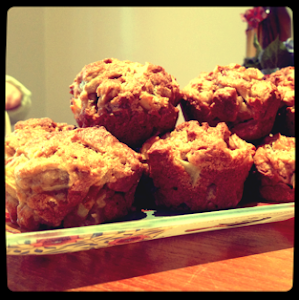 Maple, apple and walnut muffins