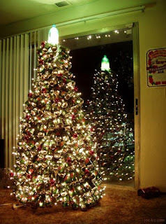 bright Christmas tree full of lights