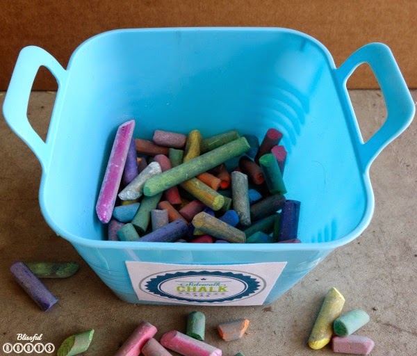 BLISSFUL ROOTS Sidewalk Chalk Box W/ Printable Label