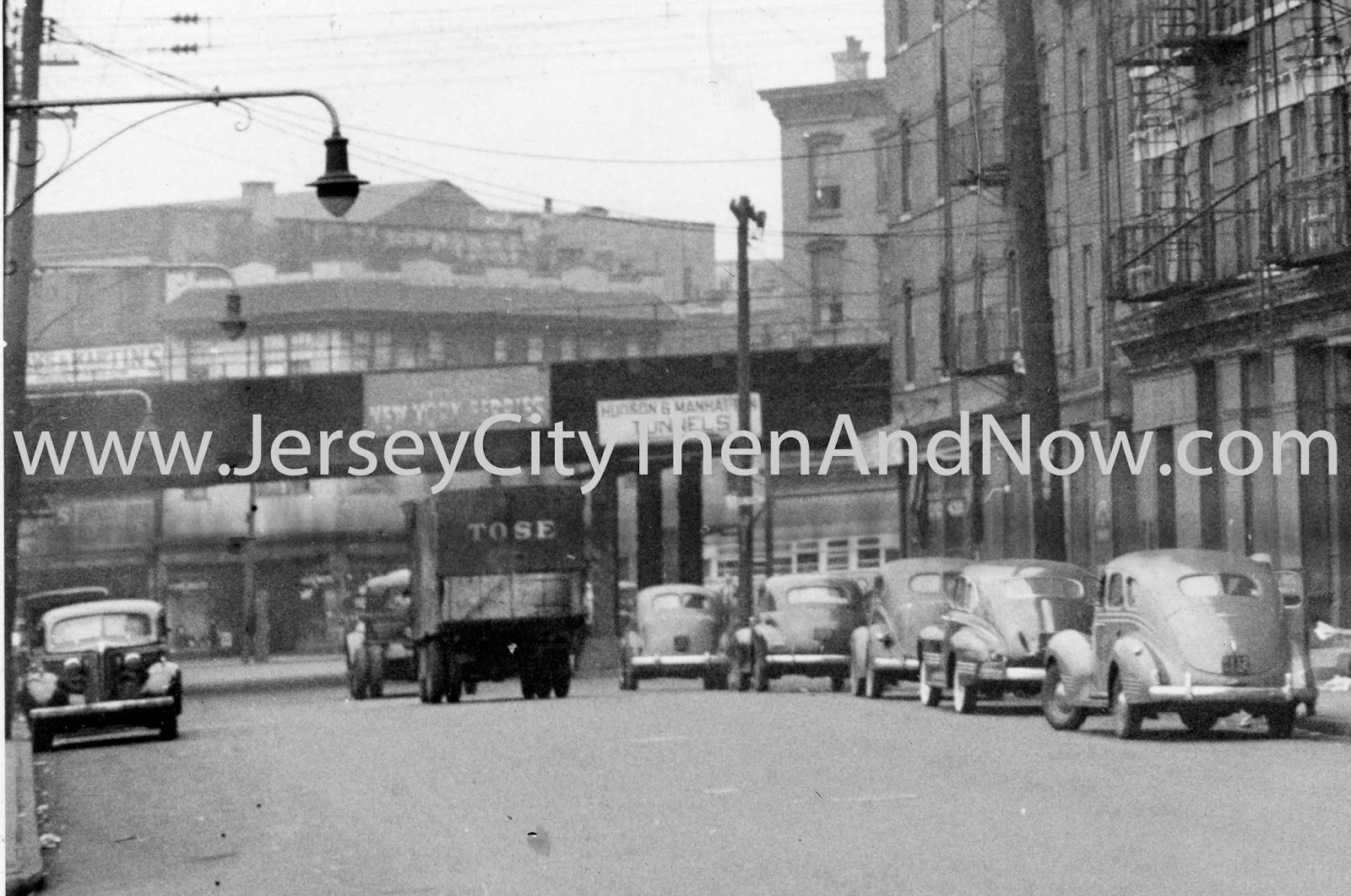 Historic Jersey City Then and Now Henderson St at Railroad Ave (aka Marin Blvd at Columbus Ave)