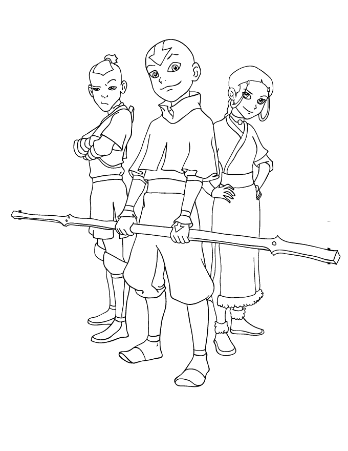 Coloring Pages Cartoon For Kids Avatar The Last Airbender