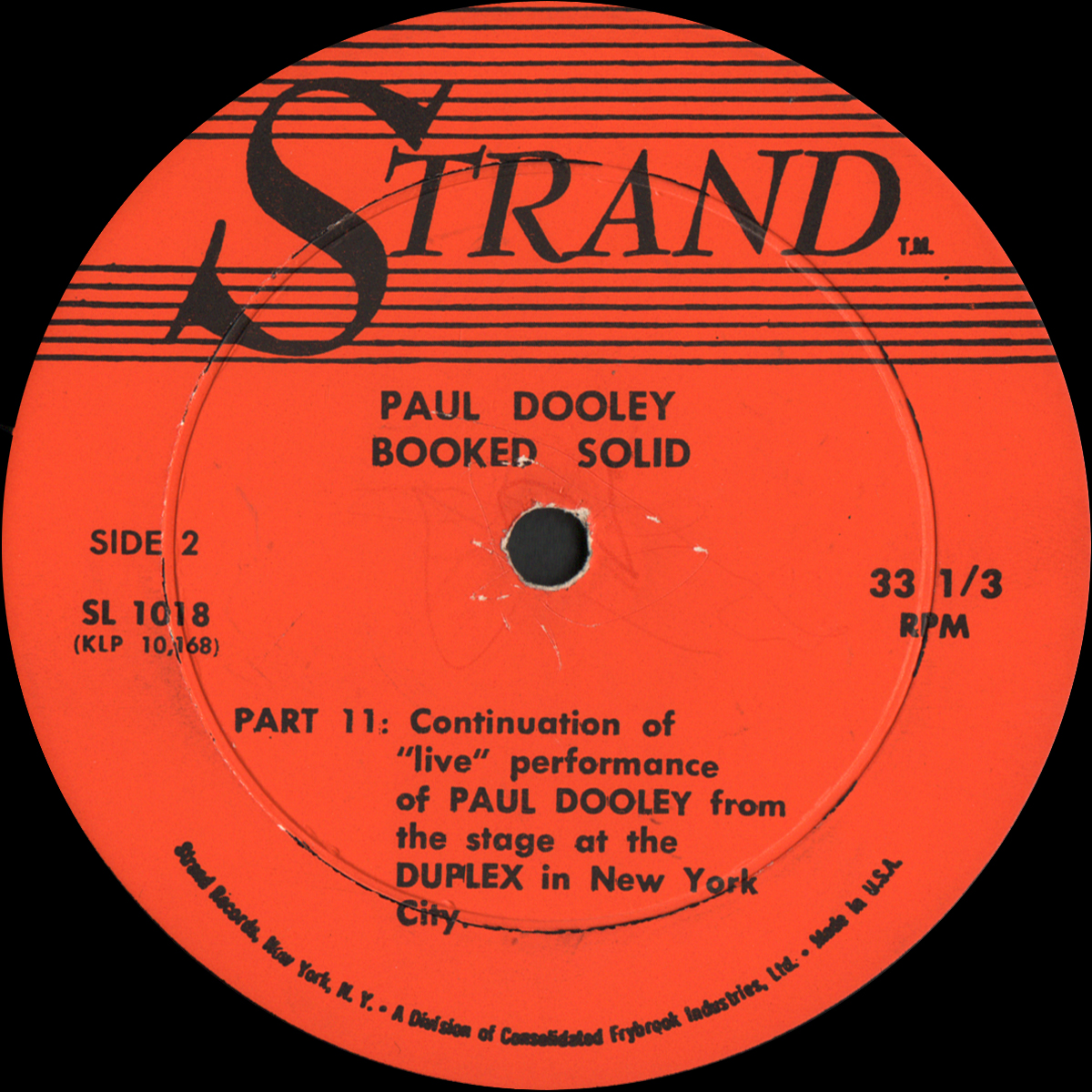 Vintage Standup Comedy Paul Dooley Booked Solid 1961