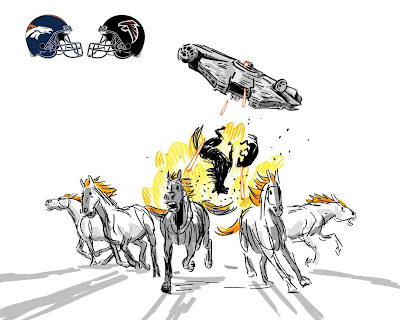 I bet you thought there'd be a Jar-Jar reference here, huh? denver broncos atlanta falcons millennium falcon star wars