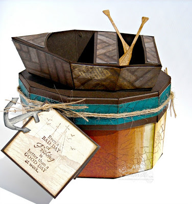 Rowboat Box Template from SVG Cuts - all stamps Our Daily Bread Designs.  Designer Lisa Somerville