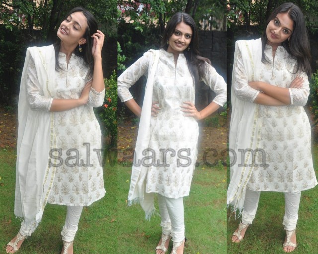 simple white churidar