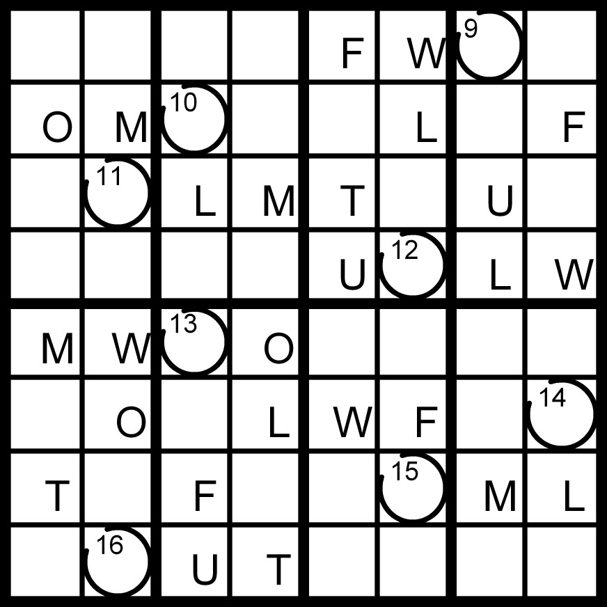 Magic Word Square Extra (Last) Word Sudoku Puzzles for Friday, 7/15/2011
