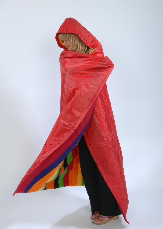 Snug in a Dub Festival Blanket with a Hood perfect for camping!