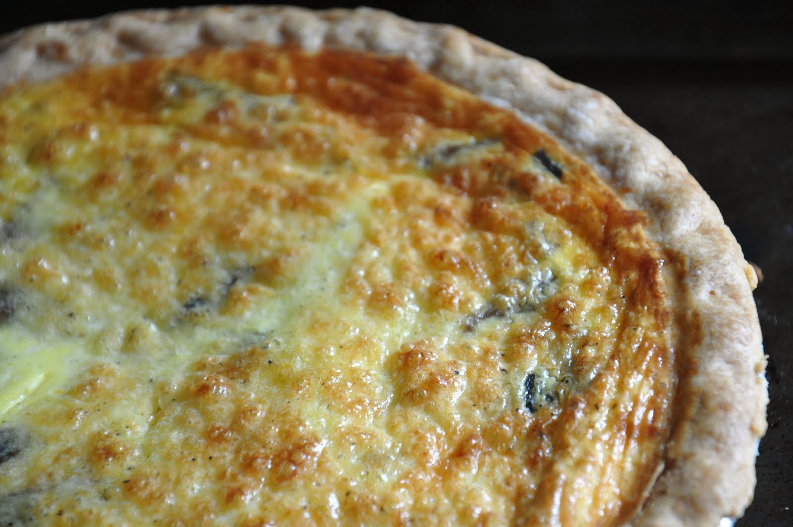 In the Pines Garlic Scape and Mushroom Quiche