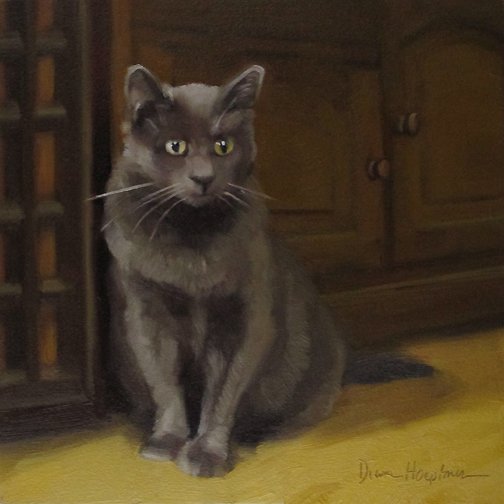 Gray on Yellow Oil on wood 6 x 6 SOLD Gray on Yellow Oil on wood 6 x 6 SOLD