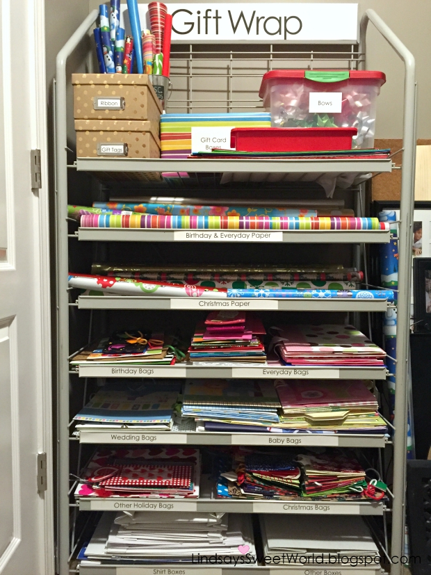 Lindsay's Sweet World: Gift Wrap Storage & Organization
