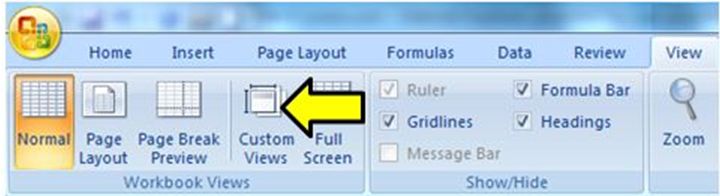 Print Multiple Custom Views Excel 2007