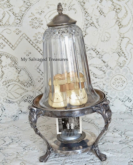 Repurposed Light Cover Antique and Vintage Decor Link Party at http://knickoftimeinteriors.blogspot.com/