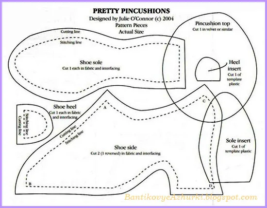 Туфельки-игольницы (выкройка)