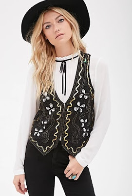 Forever21 Ornate Sequin Vest