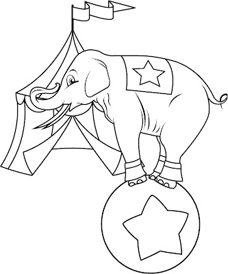 Circus Elephant Coloring Page