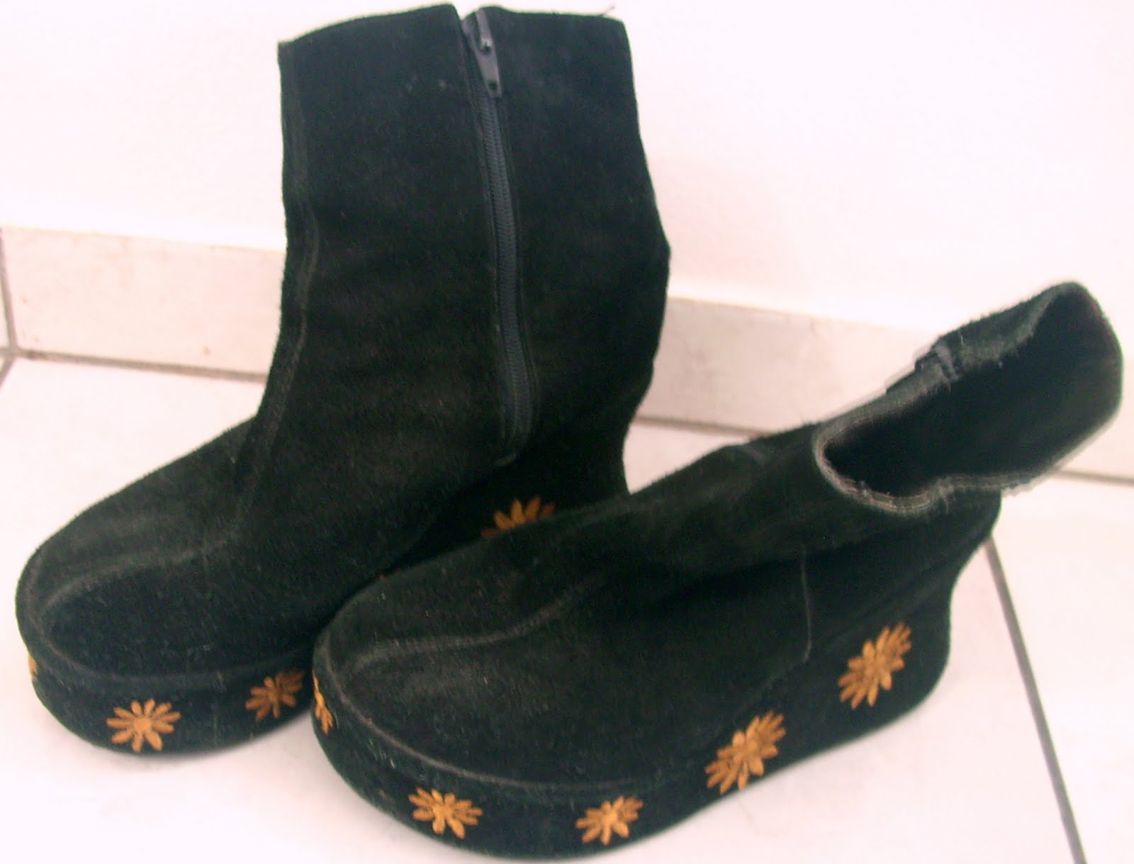 bota salto plataforma cano curto