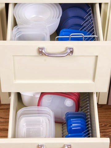Old CD racks can be used as lid storage / organizer in your kitchen