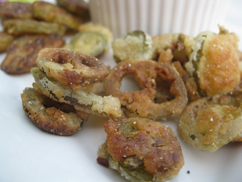 I Hope You're Hungry Fried Pickles and Jalapenos with Blue Cheese Dip