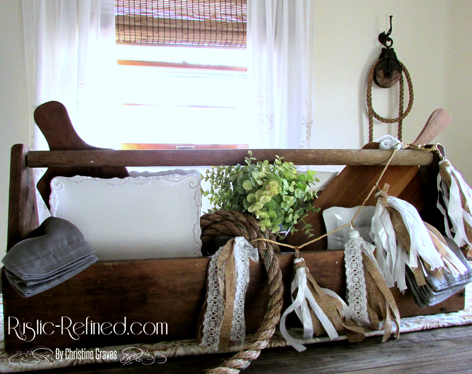 Rustic Kitchen Table Centerpiece : Rustic farmhouse table centerpiece refined