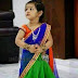 Baby in Green and Blue Half Saree