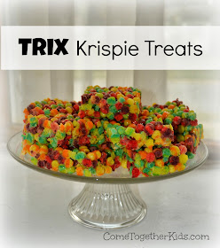 Krispie Treats made with Trix - so fun and colorful