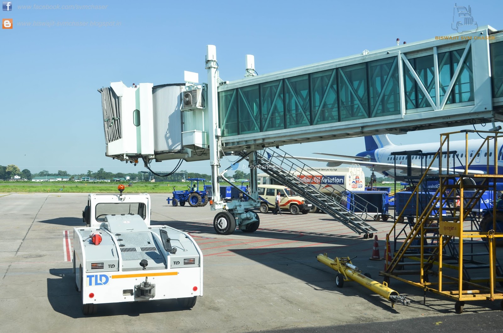 Pushback tractors / tug at LGBI Airport Guwahati Biswajit SVM Chaser