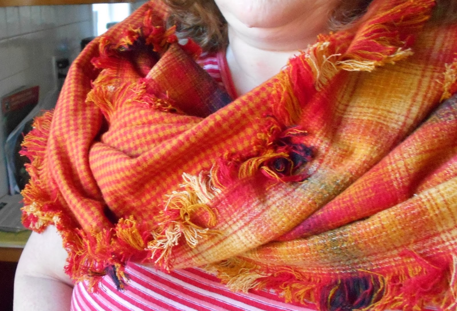 Running With Rocket Plaid Flannel Fringed Scarf