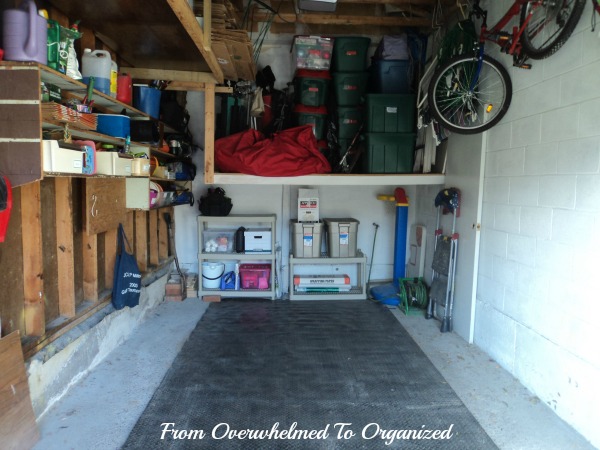 From Overwhelmed to Organized garage organized.