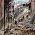 Rubble of houses damaged by the earthquake in Bhaktapur near Kathmandu