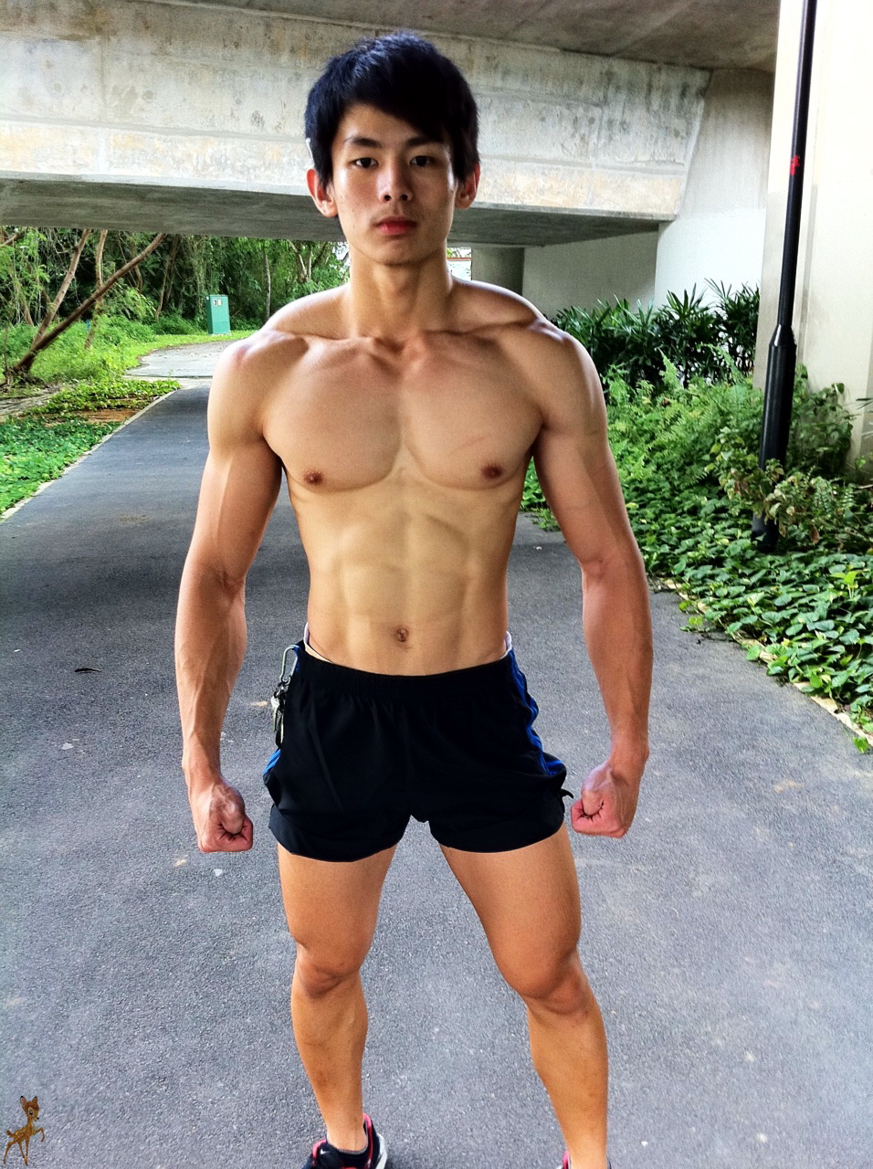 Asian boy nude outdoors