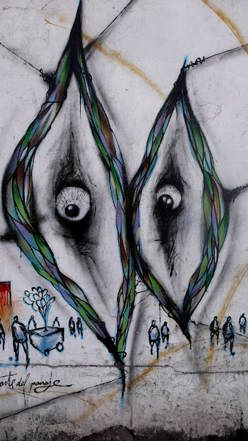 street art and graffiti on the street exposicion, santiago de chile