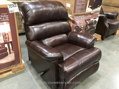 Relax in comfort on the Barcalounger Leather Rocker Recliner Chair