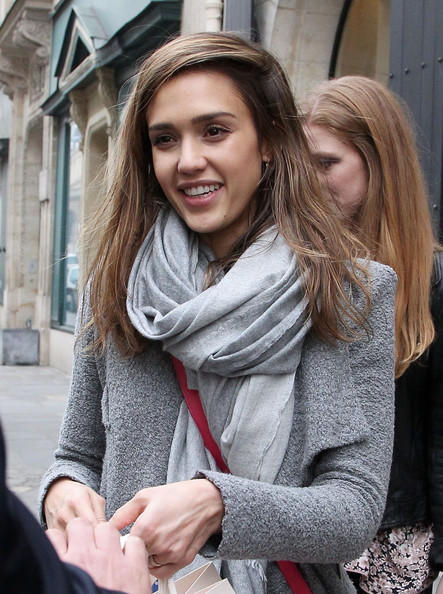 Wedding Updo Hairstyle Jessica Alba Long Side Part Straight Hairstyle
